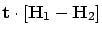 $\displaystyle {\bf t}\cdot [{\bf H}_1 - {\bf H}_2 ]$