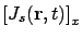 $\displaystyle \left[ J_s ({\bf r}, t) \right] _x$