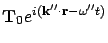 $\displaystyle {\bf T}_0 e^{i({\bf k}'' \cdot {\bf r}-\omega'' t)}$