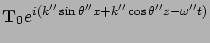 $\displaystyle {\bf T}_0 e^{i(k'' \sin\theta'' x + k'' \cos\theta'' z -\omega'' t)}$