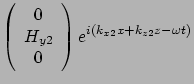 $\displaystyle \left( \begin{array}{c} 0 \\  H_{y2} \\  0
\end{array}\right)
e^{ i(k_{x2}x + k_{z2}z- \omega t)}$