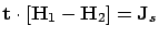 ${\bf t}\cdot [{\bf H}_1 - {\bf H}_2 ] = {\bf J}_s$