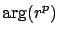 $\displaystyle {\rm arg}( r^p )$